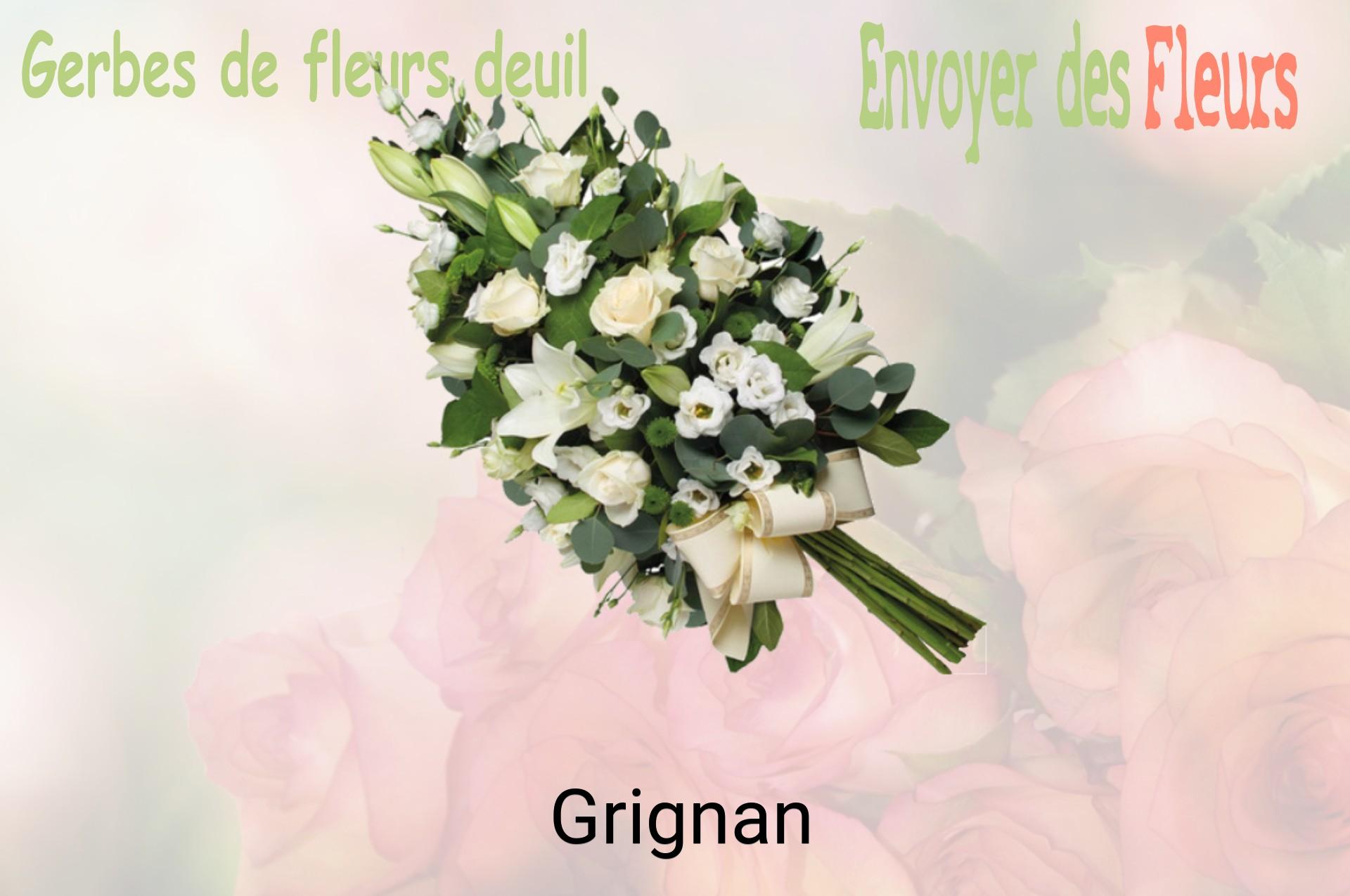 Gerbe de fleurs de deuil livrée à Grignan